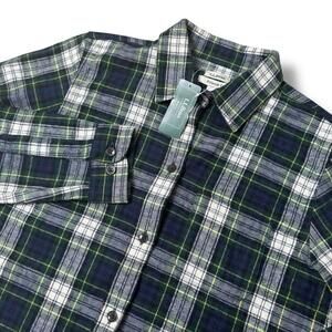 NWT L.L. Bean Scotch Plaid Shirt Women’s Reg XS Relaxed Gordon Green Cotton $99
